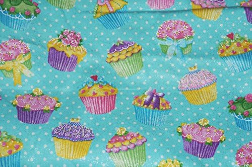 Glitter Cupcake Flannel Fabric AE Nathan Designs