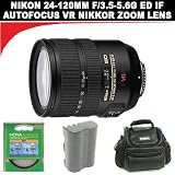 Nikon 24-120mm f/3.5-5.6G ED IF Autofocus VR Nikkor Zoom Lens + Acc.+ REPLACEMENT BATTERY FOR D200 D300 & D700