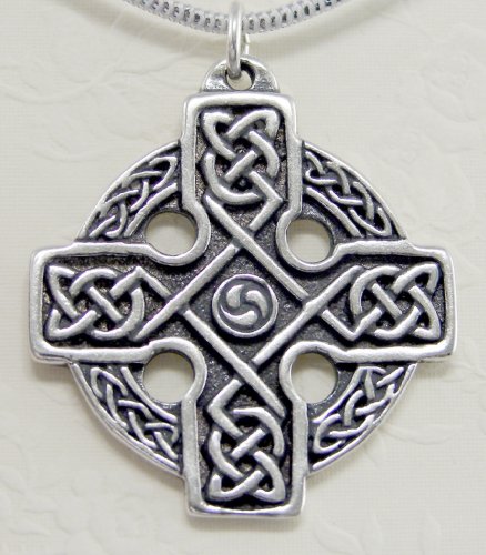 Sterling Silver Celtic Knot Cross Necklace With 18" Sterling Silver Chain