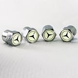 Produkt-Bild: Latest Mercedes White Logo Wheel Tyre Valve Dust caps / Ventilkappen Metall Wei&szlig;es f&uuml;r Mercedes A C S R V SLK CLK CL SL NEU