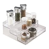InterDesign Linus Spice Rack, Organizer for Kitchen Pantry, Cabinet, Countertops - Large, 3-Tier, Clear