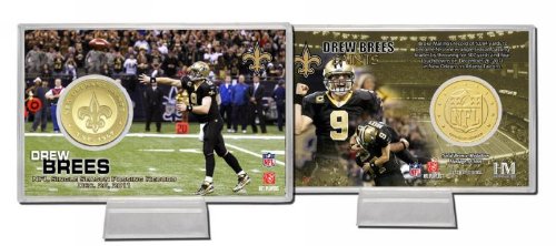 NFL New Orleans Saints Drew Brees Single Season Passing Record Coin Card