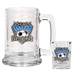 San Jose Earthquakes MLS Glass Tankard and Square Shot Glass Set - Primary Team Logo by Great American Products