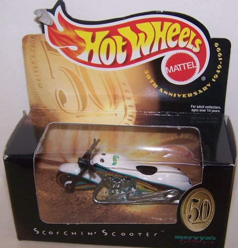Mattel Hot Wheels 1 64 Scale Diecast Mervyn's California 50th Anniversary Only Sold At a Mervyn's Scorchin Scooter