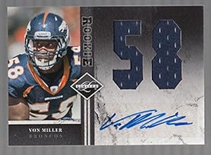 Von Miller 2011 Panini Limited Auto Jersey #7/10 Rc Rookie Broncos - Panini Certified - NFL Autographed Rookie Cards