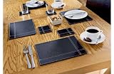 Electronics : Stitched Black Leatherboard Placemats and Coasters.