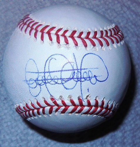 Elvis Andrus Autographed Official Major League Baseball W/PROOF, Picture of Elvis Signing For Us, Texas Rangers, 2010 World Series
