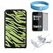 Ipod Touch 2nd and 3rd generation 64GB 32G 16GB Silicone Glow After Dark Zebra Skin + Mirror Screen Protector + Wall Charger for itouch 2G 3G + Wristband