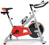 Fitness Bike for Home Workout Gym Master Exercise Machine in Red, 13kg Flywheel, Aluminium Sports Bottle