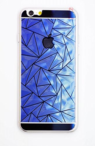HYAIT Colored iPhone6 PLUS 3D Diamond Mirrow Anti-Fingerprint Coating Tempered Glass Ultra-thin Back + Front cover shield protector Casee For iPhone6 5.5 Inch - BLUE
