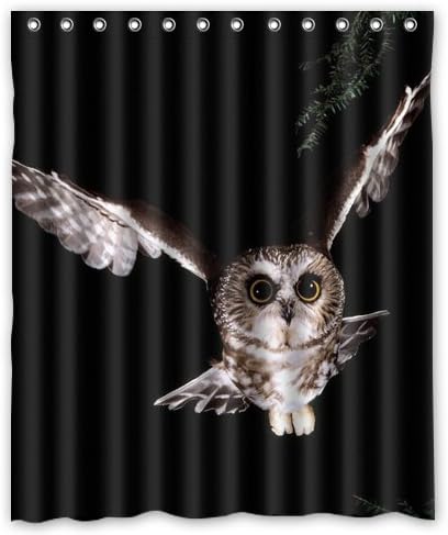 Birds Owls Animals Fly in the Night Custom Fashion Waterproof Fabric Bath Shower Curtain 60" x 72"