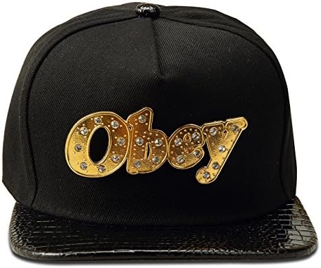 2015 New 5 Colors Classic Czech Crystals Obey Hat (Black)