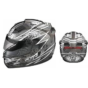 Gmax GM68S Snow and Street Crusader Helmet with LED Rebel Silver