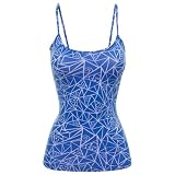 zumba cheap clothes Zumba Women's Shatter Spaghetti Tank, Blue, Medium