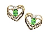 0.54 cts Genuine Peridot Earrings - 14kt White or Yellow Gold LIFETIME WARRANTEE
