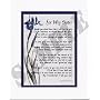 "For My Sister" (#52) Touching 8x10 Poem, Double-matted in White Over Blue And Enhanced With Watercolor Graphics.