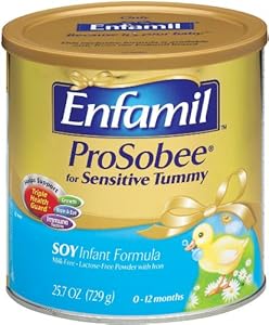 Enfamil ProSobee Soy Infant Formula Powder, Iron Fortified, 25.7-Ounce Canisters (Pack of 6)