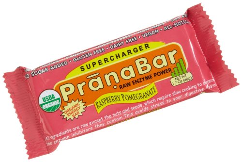 PranaBar Organic SuperCharger Raspberry Pomegranate, Raw Enzyme Power, 1.7-Ounce Bars (Pack of 12)