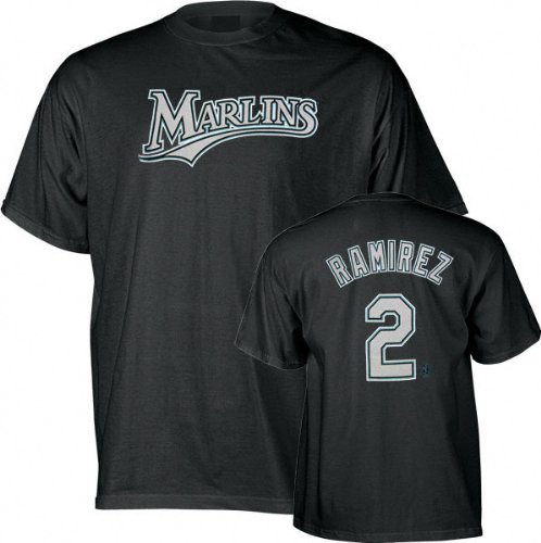 Hanley Ramirez Black Majestic Name and Number Florida Marlins T-Shirt