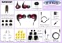 Shure Dynamic Microspeaker II Sound Isolating Earphones (Red) with Volume Control, Push to Hear Control, Airplane Adapter, 3 pairs of Shure Triple Flange Sleeves & 5 Pairs of Shure Reusable Foam Sleeves + 3.5mm Cell Phone Adapter for Most Cellphones Including the Apple iPhone, Blackberry, LG, Motorola, Samsung, T-Mobile, & Palm Pre