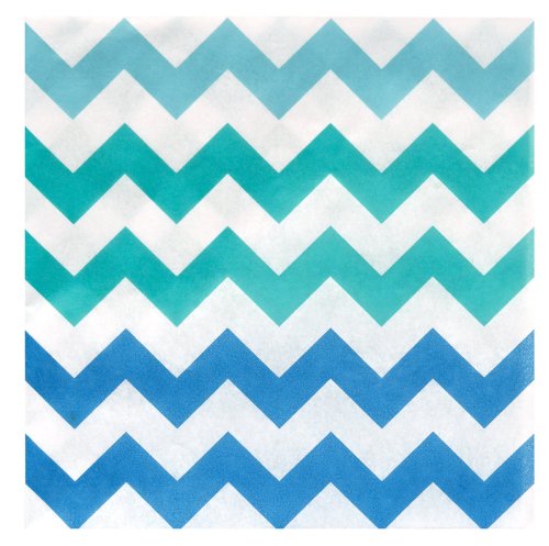 Chevron Blue Lunch Napkins (20)