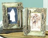 Set of 2 Antique Style Lock & Key Photo Picture Frames