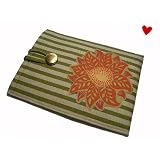 KindleSleeve-Padded,OliveGreenStripes,Flower