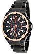 Le Chateau #5707 Men's Black IP Sports Dinamica Collection Chronograph Watch