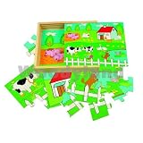 Eigenschaften woody / PUZZLE LEGESPIEL FARM SET 4 MOTIVE HOLZ TIERE NEU OVP