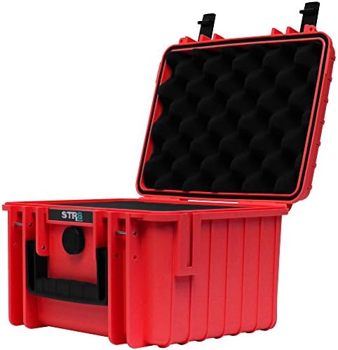 STR8Brand 10" Deep Hard Protective Outdoor Carrying Case for Multi-Purpose with Pluck Foam (Fury Red)