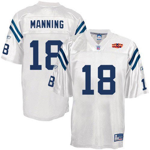 Reebok Peyton Manning Indianapolis Colts White Authentic S.B XLIV Jersey Size 54
