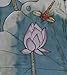 Hand-Painted Silk Scarf - Lotus and Dragonfly