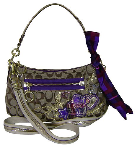 COach LImited Edition Applique Groovy Convertible Shoulder Hobo Bag Purse 15880 Khaki