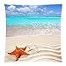 Starfish Sea Star, Tropical Paradise Beach Throw Cushion Case Pillowcase Pillow Cover with Zipper One side - Size 18x18 inch