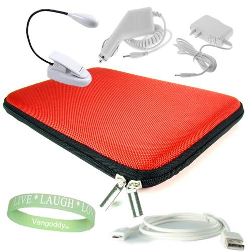 Amazon Kindle 2 Red Snug Fit Hardshell Carrying Case + White Rapid Kindle 2 Car Charger + White Kindle 2 Wall Charger + White Kindle 2 Data Cable + White Double Bright Ebook Reader 2 LED Light + Vangoddy TM - Live*Laugh*Love wrist band!!! Image Amazon Kindle 2 Red Snug Fit Hardshell Carrying Case + White Rapid Kindle 2 Car Charger + White Kindle 2 Wall Charger + White Kindle 2 Data Cable + White Double Bright Ebook Reader 2 LED Light + Vangoddy TM - Live*Laugh*Love wrist band!!!