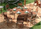 Round Table 180 cm / 8 Inox Chair
