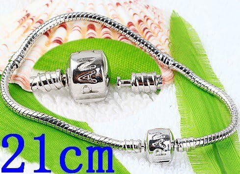 Nickel Plated Chain Fit Charm European Bracelet 21cm AA461-3