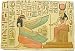 Goddess Maat paying homage to Hathor Relief, Color