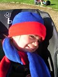 Cozyosko beanie and scarf set Navy/red star small 0-8 mths