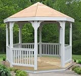 10' Vinyl Gazebo (White / Natural) (117H x 120W x 120D)