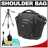 Case Logic Digital SLR Medium Shoulder Camera Bag/Case (Black) (SLRC-202) + ....