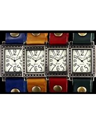 Youyoupifa Lady Dynamic Digital Vintage Alloy Dial Brown Leather Strap Quartz Watch