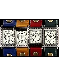 Youyoupifa Lady Dynamic Digital Vintage Alloy Dial Red Leather Strap Quartz Watch
