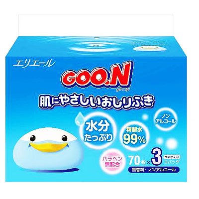 グーン 肌にやさしいおしりふき つめかえ用 ７０×３Ｐ