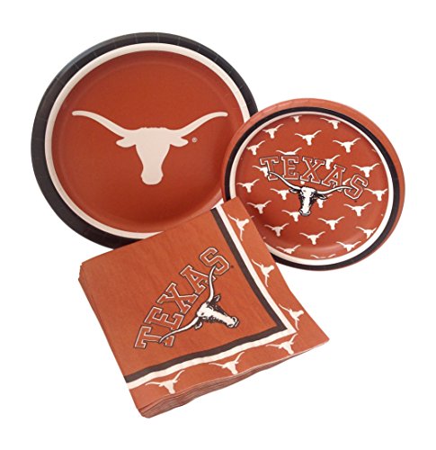 University of Texas, Austin Longhorns Party Supply Pack! Bundle Includes Paper Plates & Napkins for 8 Guests