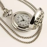 ESS - Damenuhr - Taschenuhr - silbern - Quarz - mit Halskette - WP021
