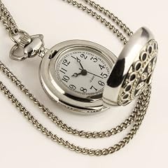 ESS - Damenuhr - Taschenuhr - silbern - Quarz - mit Halskette - WP021