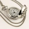 ESS - Damenuhr - Taschenuhr - silbern - Quarz - mit Halskette - WP021