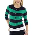 GO International&reg; Striped Sweater - Green/Ebony