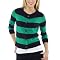 GO International&reg; Striped Sweater - Green/Ebony